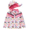 Blouson De Ski Imperméable à Motif Graphique Pour Enfant Fille