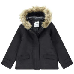 Manteau à Capuche En Drap De Laine Pour Enfant Fille