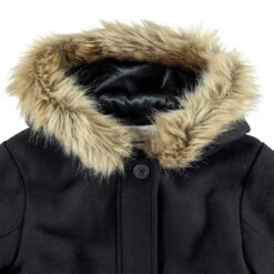 Manteau à Capuche En Drap De Laine Pour Enfant Fille -Orchestra HM91P2 NOI 4 X