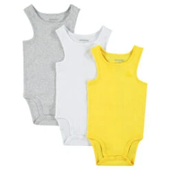 Lot De 3 Bodies Sans Manches En Coton Pour Bébé Garçon à Logo Printé
