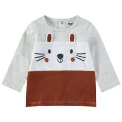 T-shirt Manches Longues En Jersey Tricolore Avec Détails Printés