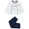 Pyjama En Velours Bicolore Avec Animal Et étoiles Brodées