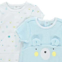 Lot De 2 Combinaisons Courtes à Motifs Oursons -Orchestra HNAY1H BLC 3 X