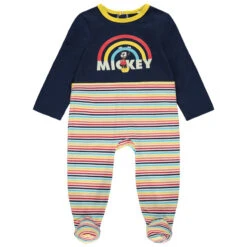 Dors-bien En Jersey à Rayures Et Print Mickey Disney