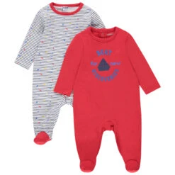 Lot De 2 Dors-bien En Coton Style Marin Pour Bébé Garçon