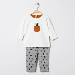 Jogging Maille Fantaisie Motif Lapin Et Poche