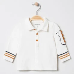 Polo Manches Longues à Bandes Et Hérisson Printé