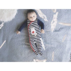 Dors-bien En Velours Rayé Esprit Noël Pour Bébé Garçon -Orchestra HNAY46 BLF 13 X