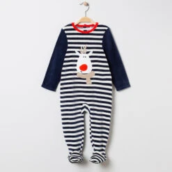 Dors-bien En Velours Rayé Esprit Noël Pour Bébé Garçon