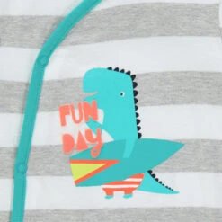 Dors-bien En Jersey Rayé Print Dinosaure Surfeur -Orchestra HNAY50 BLA 4 X