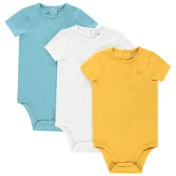 Lot De 3 Bodies Manches Courtes Pour Bébé Garçon Print Logo