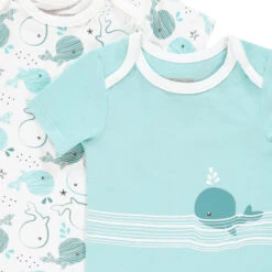 Lot De 5 Bodies Manches Courtes Print Baleines Pour Bébé Garçon -Orchestra HNAY5O ECR 4 X