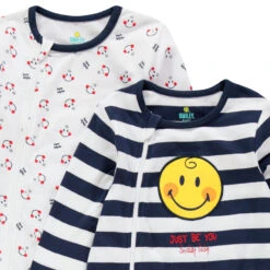 Lot De 2 Dors-bien En Jersey SmileyWorld Pour Bébé Garçon -Orchestra HNAY60 BLF 3 X
