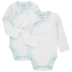 Lot De 2 Bodies Manches Longues En Coton Print Chats Pour Bébé Garçon
