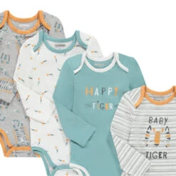 Lot De 7 Bodies Manches Longues Imprimé Tigres Pour Bébé Garçon -Orchestra HNAY6X ECR 4 X