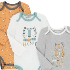 Lot De 7 Bodies Manches Longues Imprimé Tigres Pour Bébé Garçon -Orchestra HNAY6X ECR 5 X