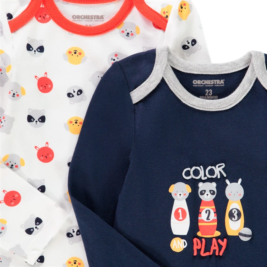 Lot De 5 Bodies Manches Longues En Coton Pour Bébé Garçon 5 Lot De 5 Bodies Manches Longues En Coton Pour Bébé Garçon – Image 5