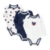 Lot De 3 Bodies En Coton Motif Mickey Disney Pour Bébé Garçon