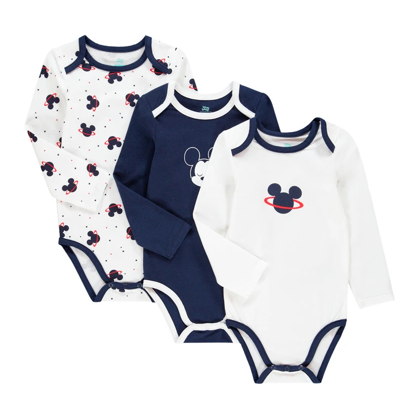 Lot De 3 Bodies En Coton Motif Mickey Disney Pour Bébé Garçon 1 Lot De 3 Bodies En Coton Motif Mickey Disney Pour Bébé Garçon
