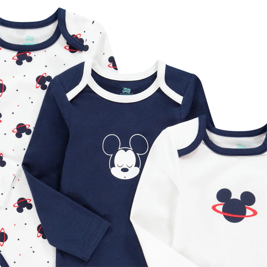 Lot De 3 Bodies En Coton Motif Mickey Disney Pour Bébé Garçon 3 Lot De 3 Bodies En Coton Motif Mickey Disney Pour Bébé Garçon – Image 3
