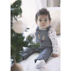 Salopette Longue Print Renne Pour Bébé Garçon -Orchestra HNAY86 GRF 10 X