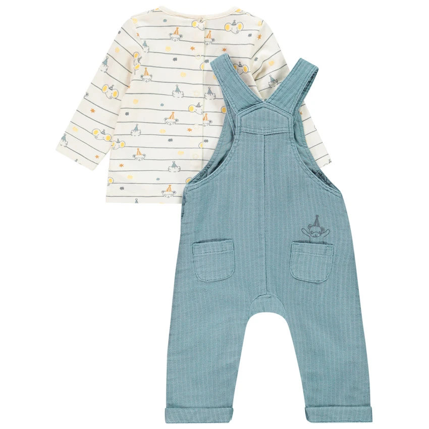 Ensemble T-shirt Imprimé Et Salopette Longue Pour Bébé Garçon 2 Ensemble T-shirt Imprimé Et Salopette Longue Pour Bébé Garçon – Image 2