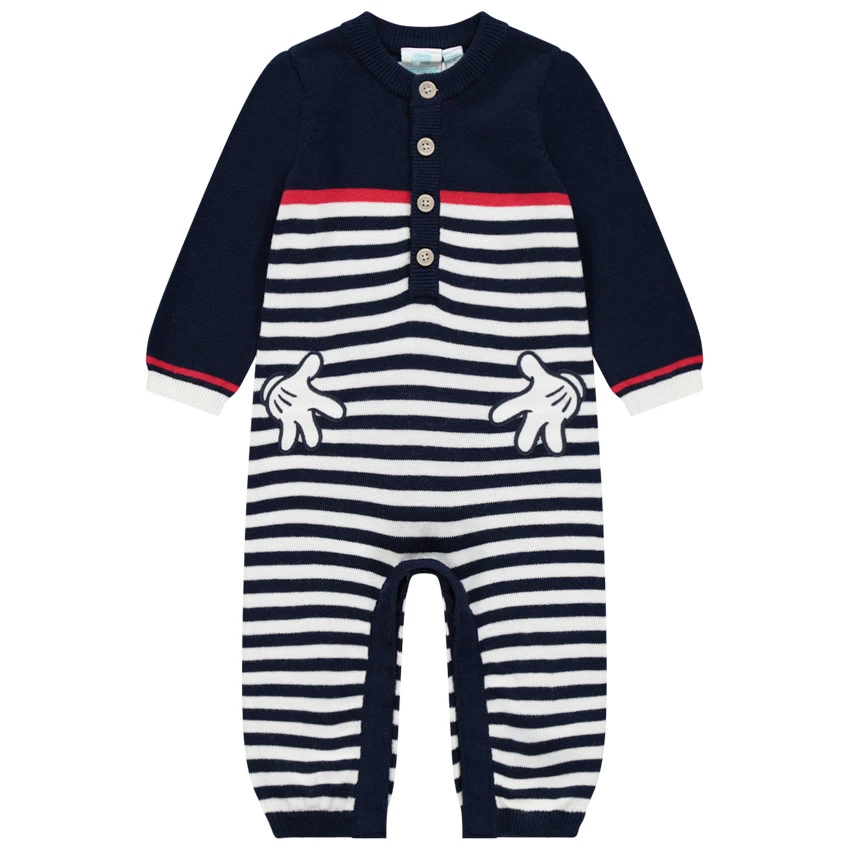 Combinaison En Tricot Rayée Pour Bébé Garçon Motifs Mickey Disney 1 Combinaison En Tricot Rayée Pour Bébé Garçon Motifs Mickey Disney
