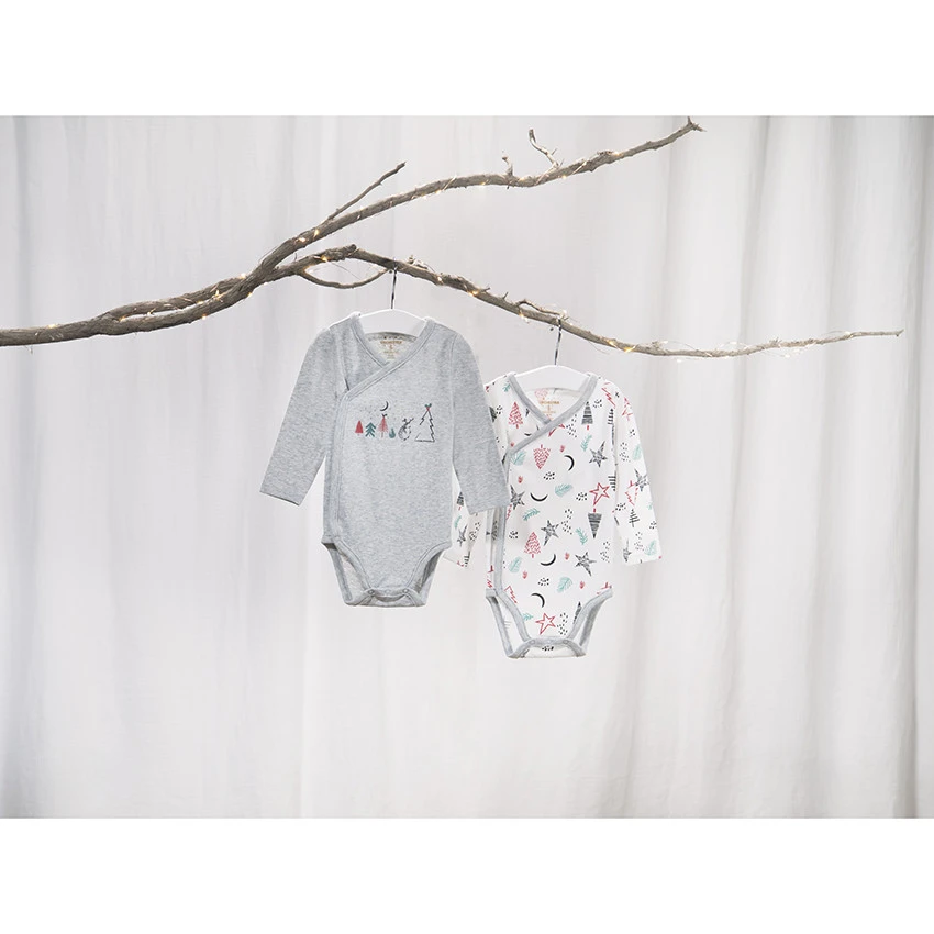 Lot De 2 Bodies Manches Longues En Coton Esprit Noël Pour Bébé Garçon 5 Lot De 2 Bodies Manches Longues En Coton Esprit Noël Pour Bébé Garçon – Image 5