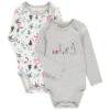 Lot De 2 Bodies Manches Longues En Coton Esprit Noël Pour Bébé Garçon