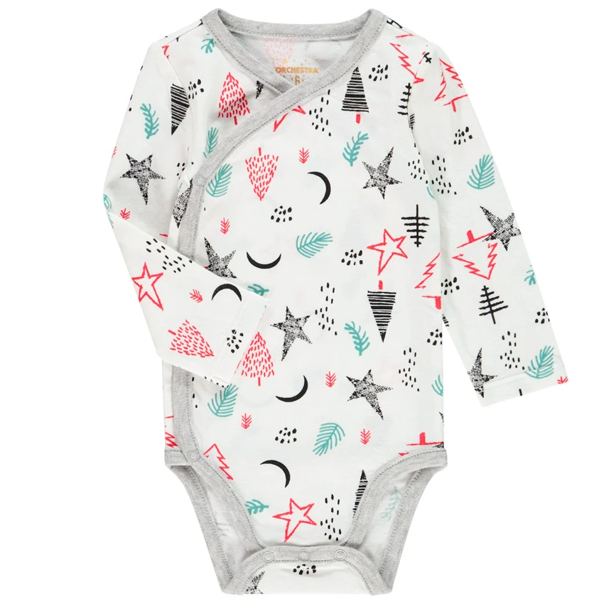 Lot De 2 Bodies Manches Longues En Coton Esprit Noël Pour Bébé Garçon 2 Lot De 2 Bodies Manches Longues En Coton Esprit Noël Pour Bébé Garçon – Image 2