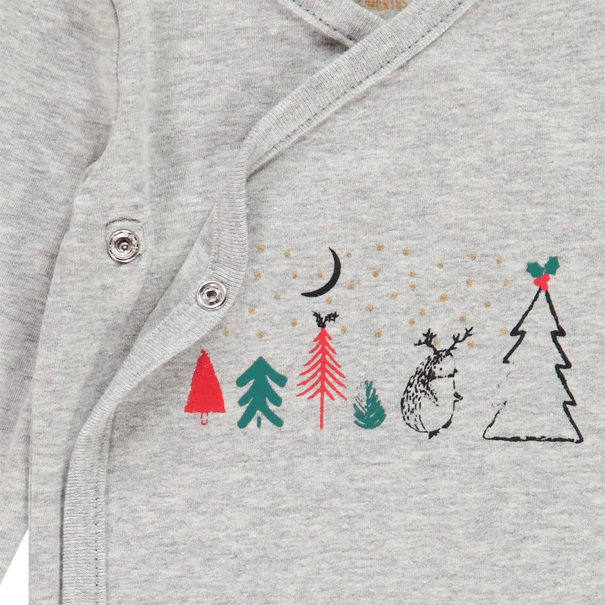 Lot De 2 Bodies Manches Longues En Coton Esprit Noël Pour Bébé Garçon 4 Lot De 2 Bodies Manches Longues En Coton Esprit Noël Pour Bébé Garçon – Image 4