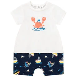 Combinaison Courte En Maille Effet 2-en-1 Pour Bébé Garçon