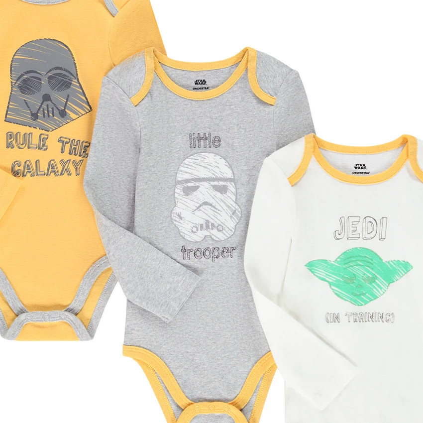Lot De 3 Bodies Manches Longues Star Wars Pour Bébé Garçon 2 Lot De 3 Bodies Manches Longues Star Wars Pour Bébé Garçon – Image 2