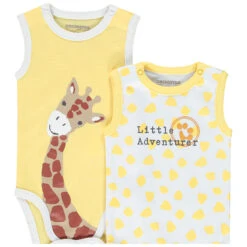 Lot De 5 Bodies Imprimé Girafes Pour Bébé Garçon -Orchestra HNAYAG JAC 3 X