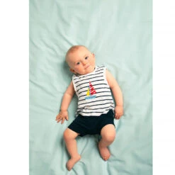 Lot De 2 Combinaisons Courtes Imprimé Voiliers Pour Bébé Garçon -Orchestra HNAYAS BLA 6 X