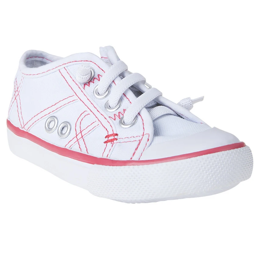 Baskets Basses Blanches Et Cerise En Toile Du 25 Au 38 1 Baskets Basses Blanches Et Cerise En Toile Du 25 Au 38