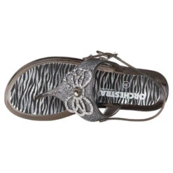 Nu-pieds En Plastique à Paillettes Strass Et Imprimé Zébré 5 Nu-pieds En Plastique à Paillettes Strass Et Imprimé Zébré -Orchestra ICMP00 GRIS 3 X