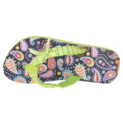 Tongs Anis Avec Fronces Noeud Et Imprimé Cachemire -Orchestra ICMP02 VEAN 3 X