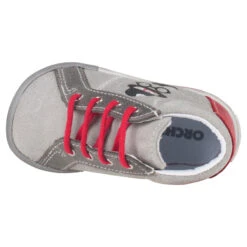 Bottillons En Cuir Suédé Avec Print Bonhomme à Moustache -Orchestra KCDA05 GRIS 3 X