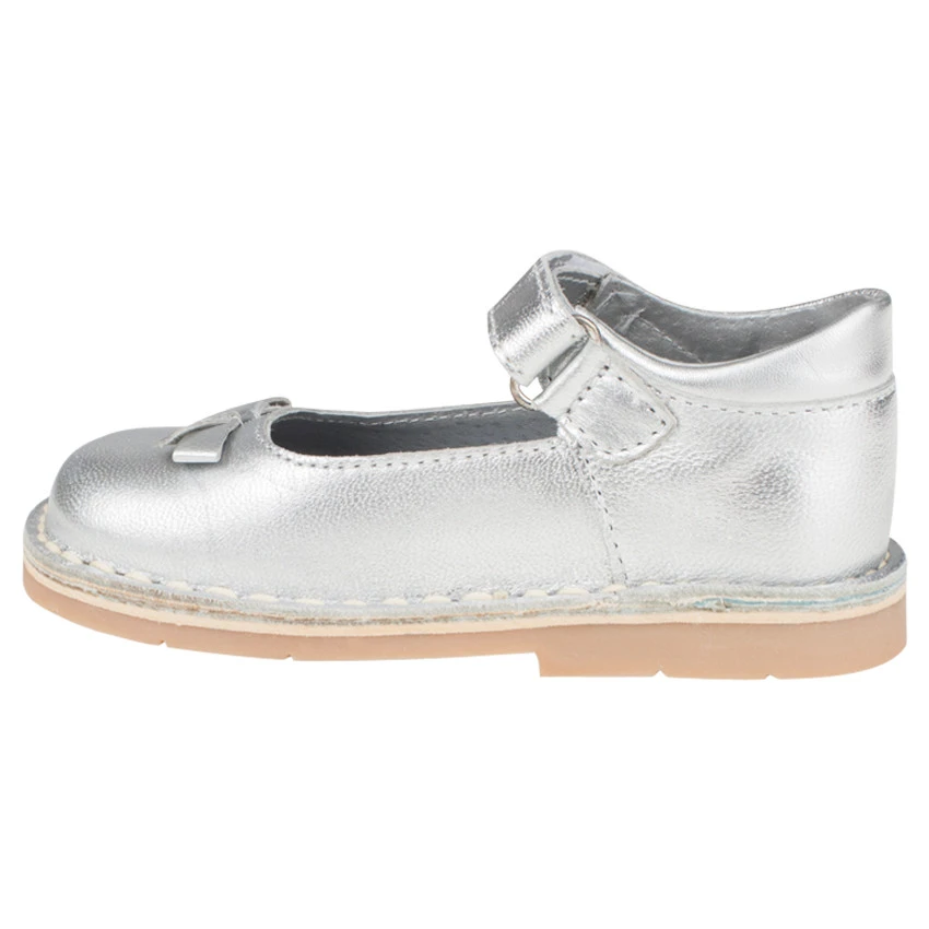 Babies Argentées En Cuir à Scratch Et Noeud 2 Babies Argentées En Cuir à Scratch Et Noeud – Image 2