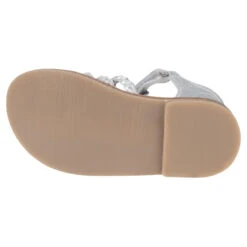 Nu-pieds Argentés En Cuir à Scratch Et Tresses -Orchestra KCIG0G ARGE 3 X