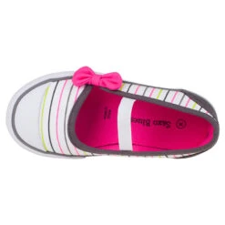 Babies Rayées En Toile à élastique Et Noeud -Orchestra KCIN01 BLAN 3 X