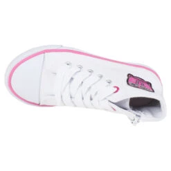 Baskets Montantes En Toile Avec Zip, Lacets Et Patch Du 28 Au 35 -Orchestra KCMN0D BLAN 3 X