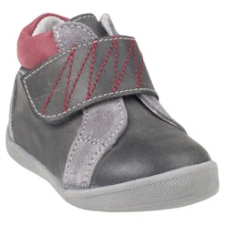 Bottillons En Cuir Bi-matière Avec Large Scratch