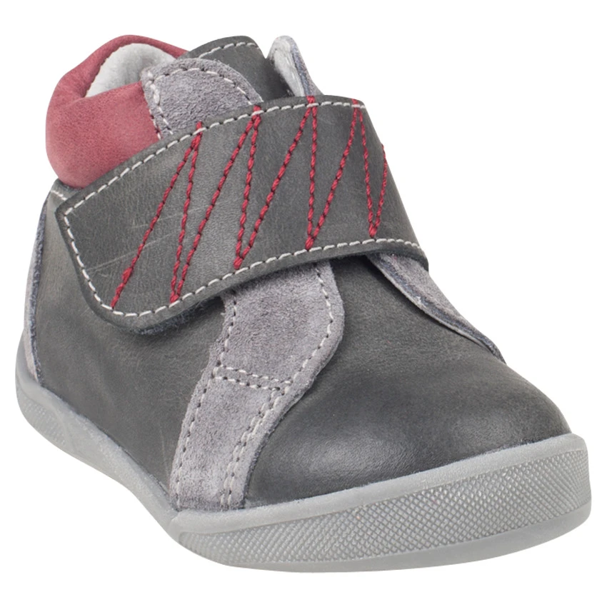 Bottillons En Cuir Bi-matière Avec Large Scratch 1 Bottillons En Cuir Bi-matière Avec Large Scratch