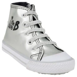 Baskets Montantes à Zip Et Lacet Pailleté Avec Bande Paillettes