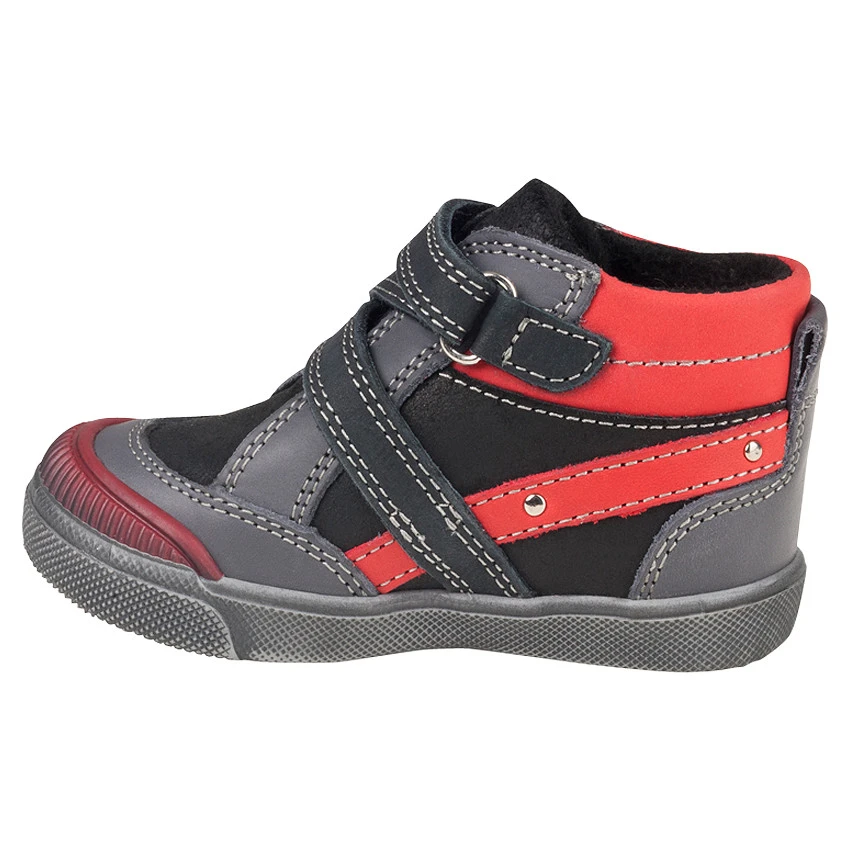 Bottillons En Cuir Avec Scratch Et Empiècements Contrastés 2 Bottillons En Cuir Avec Scratch Et Empiècements Contrastés – Image 2