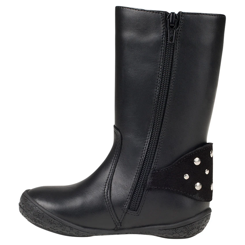 Bottes Noires En Cuir Avec Boucles Et Rivets Du 24 Au 27 2 Bottes Noires En Cuir Avec Boucles Et Rivets Du 24 Au 27 – Image 2