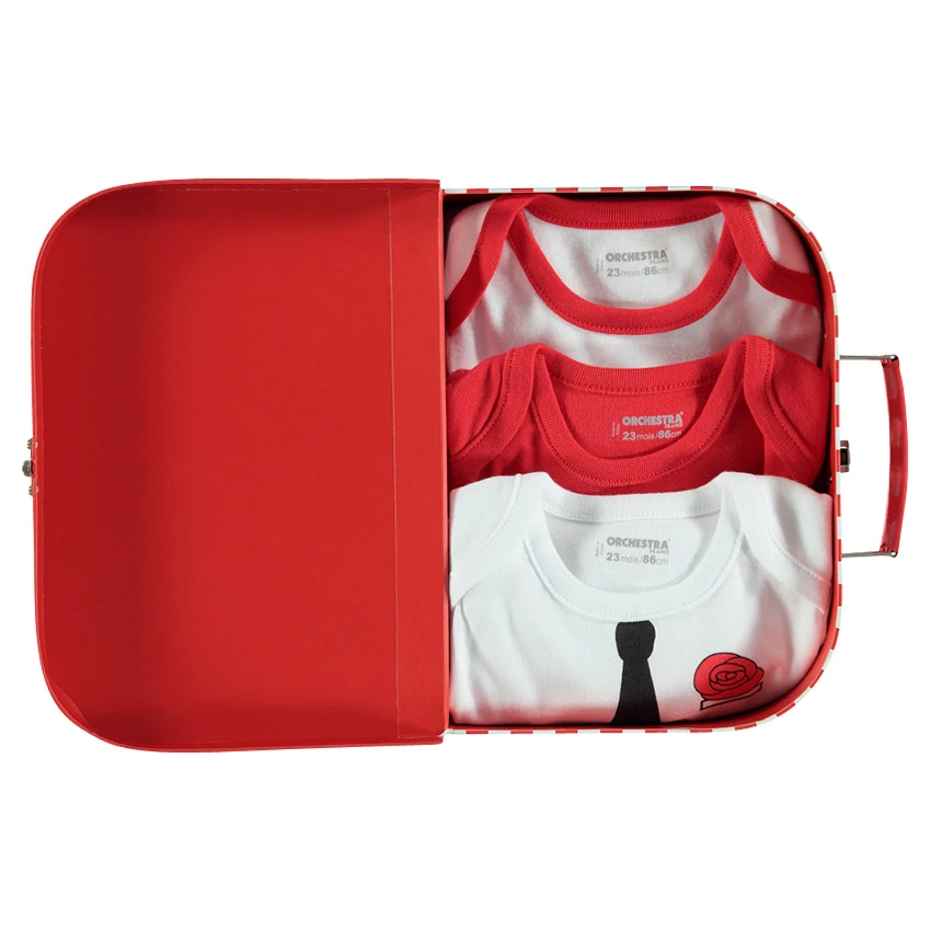 Valisette En Carton Avec 3 Bodies Print Thème Noël 2 Valisette En Carton Avec 3 Bodies Print Thème Noël – Image 2