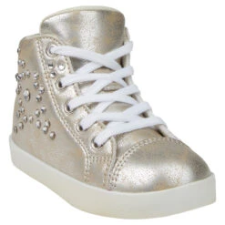 Bottillons Dorés à Lacets Et Strass